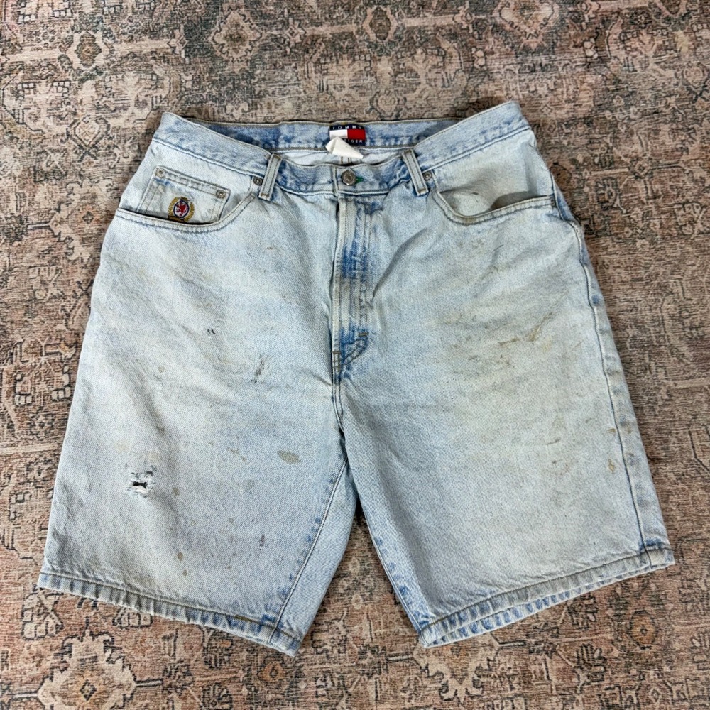 Vintage 90s Tommy Hilfiger Baggy Denim Jorts Size 32